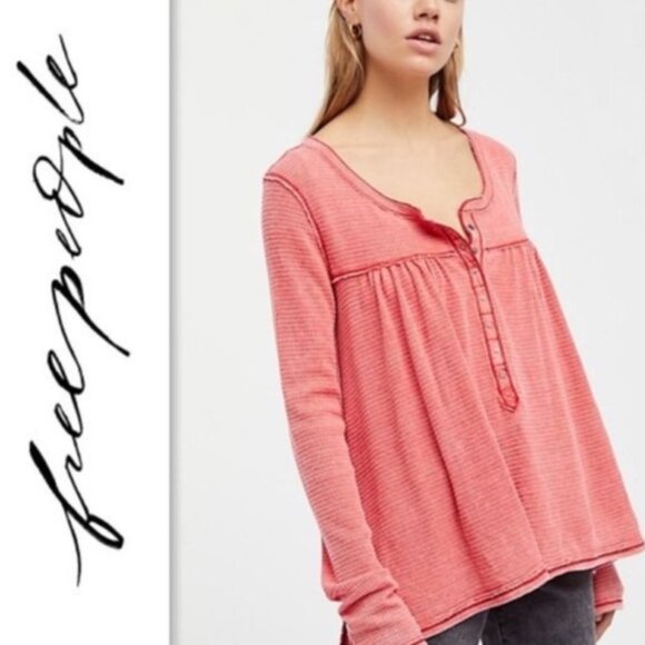 Free People We the Free Kai Henley Red - Picture 1 of 6